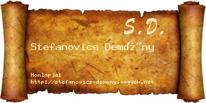Stefanovics Demény névjegykártya